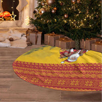 Spain Christmas Tree Skirt Santa Riding Red Bull Feliz Navidad - Wonder Print Shop