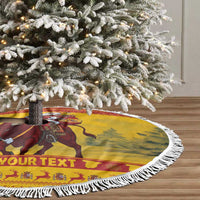 Spain Christmas Tree Skirt Santa Riding Red Bull Feliz Navidad - Wonder Print Shop