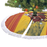 Spain Christmas Tree Skirt Santa Riding Red Bull Feliz Navidad - Wonder Print Shop