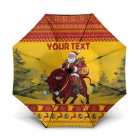 Personalized Spain Christmas Umbrella Santa Riding Red Bull Feliz Navidad - Wonder Print Shop