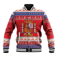 Spain Coat Of Arms Christmas Baseball Jacket Feliz Navidad - Wonder Print Shop
