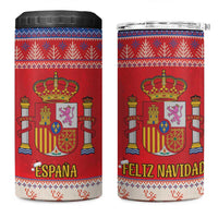 Spain Coat Of Arms Christmas 4 in 1 Can Cooler Tumbler Feliz Navidad - Wonder Print Shop