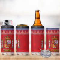 Spain Coat Of Arms Christmas 4 in 1 Can Cooler Tumbler Feliz Navidad - Wonder Print Shop
