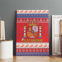 Spain Coat Of Arms Christmas Canvas Wall Art Feliz Navidad - Wonder Print Shop