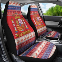 Spain Coat Of Arms Christmas Car Seat Cover Feliz Navidad - Wonder Print Shop