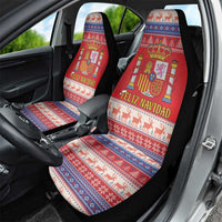 Spain Coat Of Arms Christmas Car Seat Cover Feliz Navidad - Wonder Print Shop