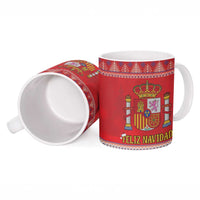 Spain Coat Of Arms Christmas Ceramic Mug Feliz Navidad - Wonder Print Shop