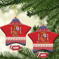Spain Coat Of Arms Christmas Ceramic Ornament Feliz Navidad - Wonder Print Shop