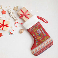 Spain Coat Of Arms Christmas Stocking Feliz Navidad - Wonder Print Shop