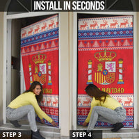 Spain Coat Of Arms Christmas Door Cover Feliz Navidad - Wonder Print Shop