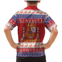Spain Coat Of Arms Christmas Family Matching Mermaid Dress and Hawaiian Shirt Feliz Navidad - Wonder Print Shop