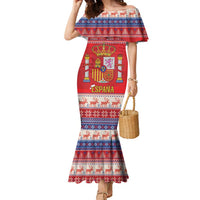 Spain Coat Of Arms Christmas Family Matching Mermaid Dress and Hawaiian Shirt Feliz Navidad - Wonder Print Shop