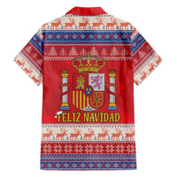 Spain Coat Of Arms Christmas Family Matching Off The Shoulder Long Sleeve Dress and Hawaiian Shirt Feliz Navidad - Wonder Print Shop