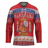 Spain Coat Of Arms Christmas Hockey Jersey Feliz Navidad - Wonder Print Shop