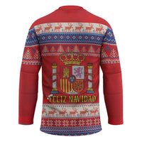 Spain Coat Of Arms Christmas Hockey Jersey Feliz Navidad - Wonder Print Shop