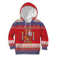 Spain Coat Of Arms Christmas Kid Hoodie Feliz Navidad - Wonder Print Shop