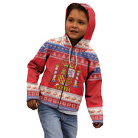 Spain Coat Of Arms Christmas Kid Hoodie Feliz Navidad - Wonder Print Shop