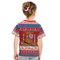 Spain Coat Of Arms Christmas Kid T Shirt Feliz Navidad - Wonder Print Shop