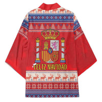 Spain Coat Of Arms Christmas Kimono Feliz Navidad - Wonder Print Shop