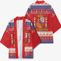 Spain Coat Of Arms Christmas Kimono Feliz Navidad - Wonder Print Shop
