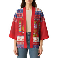 Spain Coat Of Arms Christmas Kimono Feliz Navidad - Wonder Print Shop
