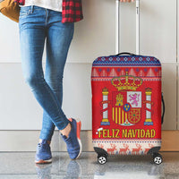 Spain Coat Of Arms Christmas Luggage Cover Feliz Navidad - Wonder Print Shop