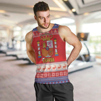 Spain Coat Of Arms Christmas Men Tank Top Feliz Navidad - Wonder Print Shop