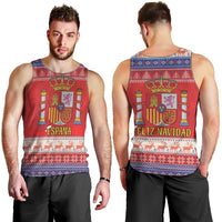 Spain Coat Of Arms Christmas Men Tank Top Feliz Navidad - Wonder Print Shop