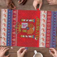 Spain Coat Of Arms Christmas Puzzle Feliz Navidad - Wonder Print Shop