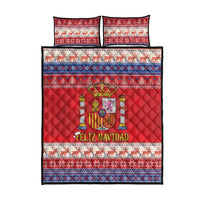 Spain Coat Of Arms Christmas Quilt Bed Set Feliz Navidad - Wonder Print Shop