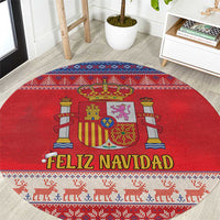 Spain Coat Of Arms Christmas Round Carpet Feliz Navidad - Wonder Print Shop