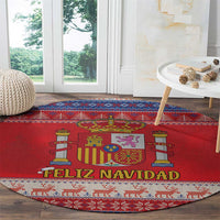 Spain Coat Of Arms Christmas Round Carpet Feliz Navidad - Wonder Print Shop