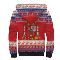 Spain Coat Of Arms Christmas Sherpa Hoodie Feliz Navidad - Wonder Print Shop