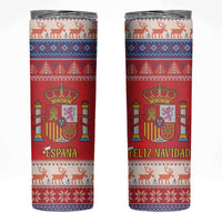 Spain Coat Of Arms Christmas Skinny Tumbler Feliz Navidad - Wonder Print Shop