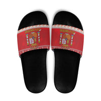 Spain Coat Of Arms Christmas Slide Sandals Feliz Navidad - Wonder Print Shop