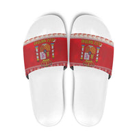 Spain Coat Of Arms Christmas Slide Sandals Feliz Navidad - Wonder Print Shop
