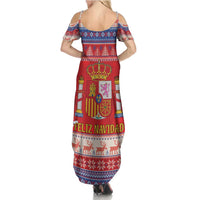 Spain Coat Of Arms Christmas Summer Maxi Dress Feliz Navidad - Wonder Print Shop