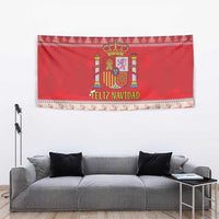 Spain Coat Of Arms Christmas Tapestry Feliz Navidad - Wonder Print Shop