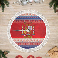 Spain Coat Of Arms Christmas Tree Skirt Feliz Navidad - Wonder Print Shop