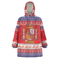 Spain Coat Of Arms Christmas Wearable Blanket Hoodie Feliz Navidad - Wonder Print Shop