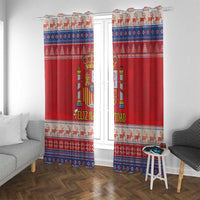 Spain Coat Of Arms Christmas Window Curtain Feliz Navidad - Wonder Print Shop