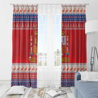 Spain Coat Of Arms Christmas Window Curtain Feliz Navidad - Wonder Print Shop