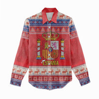 Spain Coat Of Arms Christmas Women Casual Shirt Feliz Navidad - Wonder Print Shop