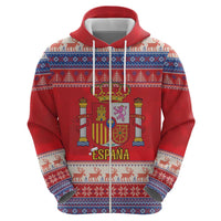 Spain Coat Of Arms Christmas Zip Hoodie Feliz Navidad - Wonder Print Shop