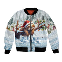 Merry Slothmas Bomber Jacket Life Is Better With A Sloth - Wonder Print Shop