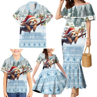 Merry Slothmas Family Matching Mermaid Dress and Hawaiian Shirt Life Is Better With A Sloth - Wonder Print Shop