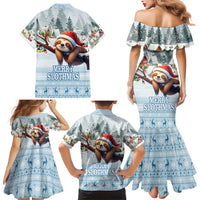 Merry Slothmas Family Matching Mermaid Dress and Hawaiian Shirt Life Is Better With A Sloth - Wonder Print Shop
