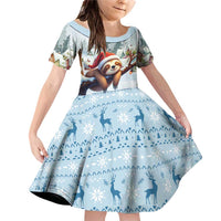 Merry Slothmas Family Matching Off Shoulder Short Dress and Hawaiian Shirt Life Is Better With A Sloth - Wonder Print Shop