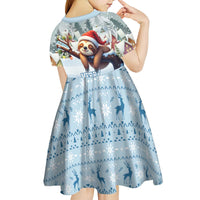 Merry Slothmas Kid Short Sleeve Dress Life Is Better With A Sloth - Wonder Print Shop