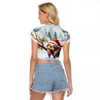 Merry Slothmas Raglan Cropped T Shirt Life Is Better With A Sloth - Wonder Print Shop